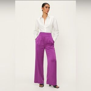 RAMY BROOK Purple Wide Leg Trouser Pants